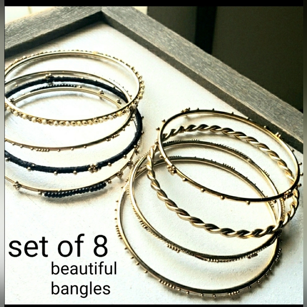 Vintage Set Of Goldtone Bangles